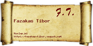 Fazakas Tibor névjegykártya
